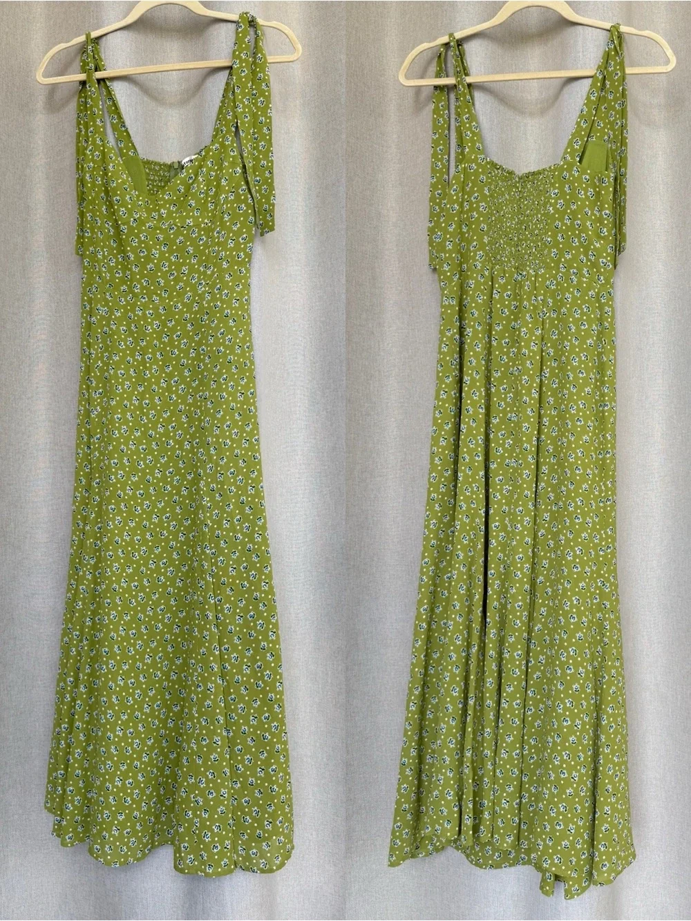 Reformation Nadira Green Floral Sleeveless Midi Dress S (4)